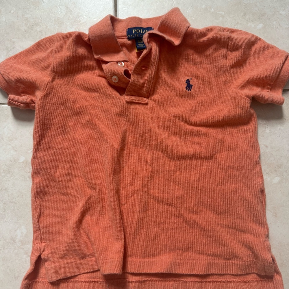 Orange kids 3T polo Ralph Lauren polo shirt - Picture 2 of 4
